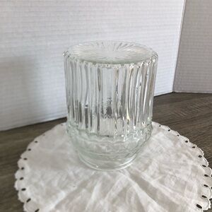 Vtg Clear Ribbed Glass Light Shade